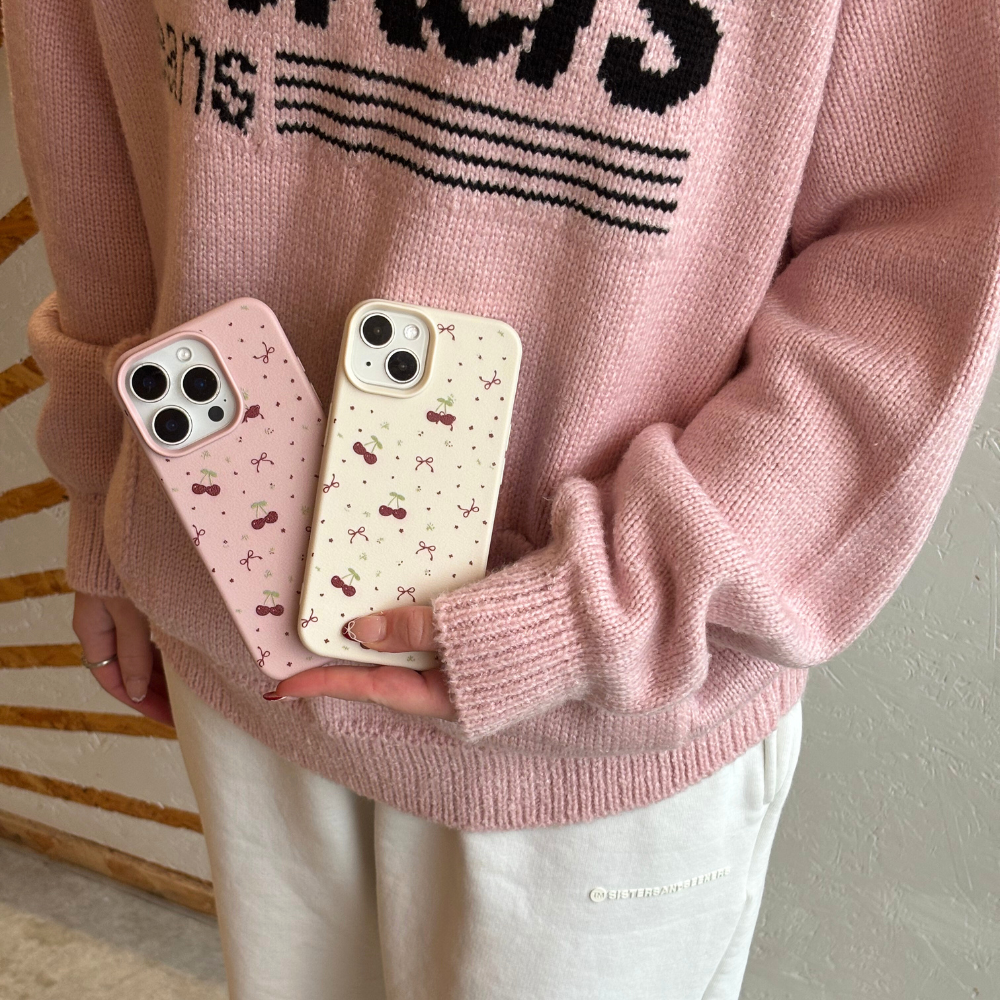 NEW - Ditsy Bows & Cherries Phone Case - Pink