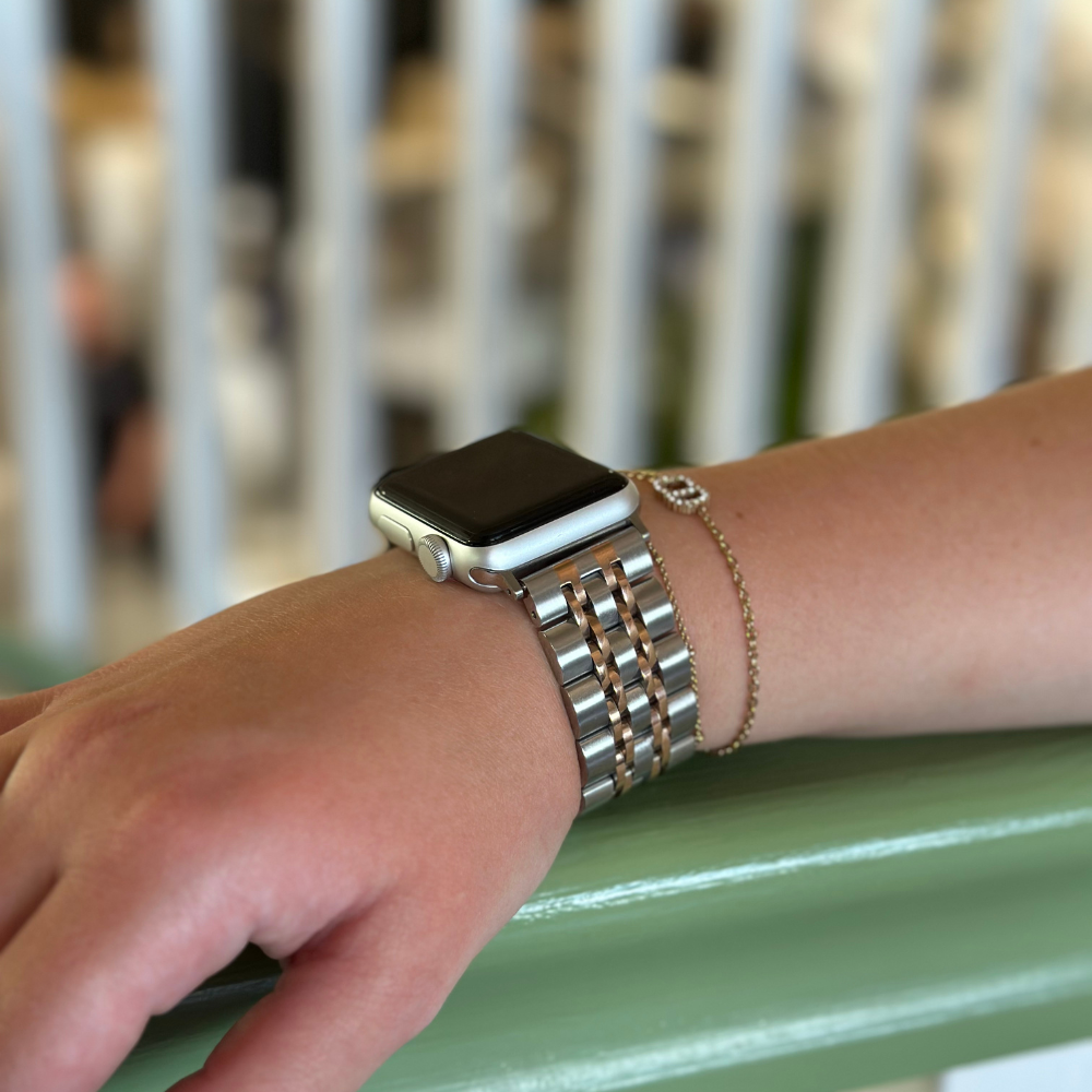 Stainless Steel Apple Watch Strap - Silver & Gold
