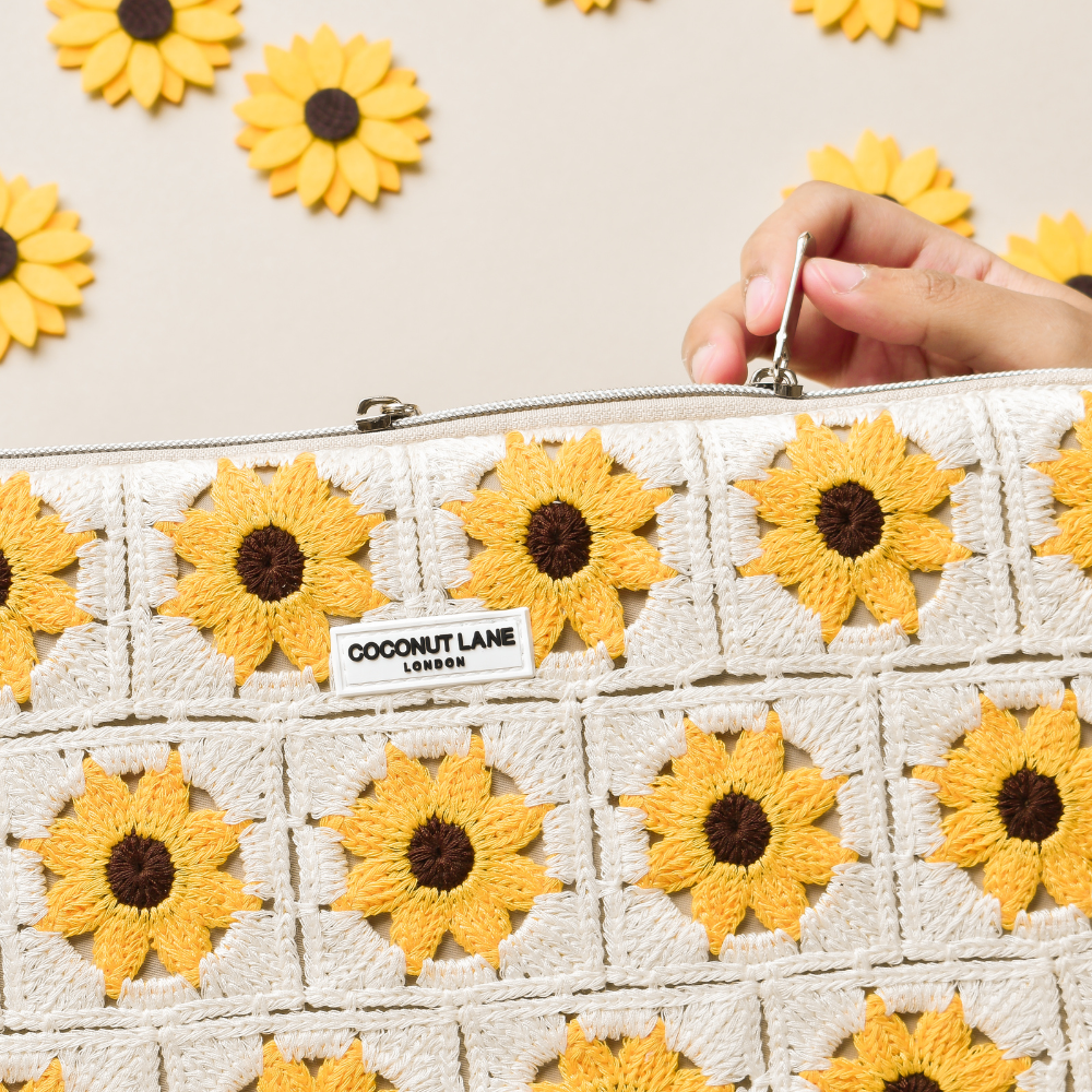 Sunflower Crochet Laptop Sleeve