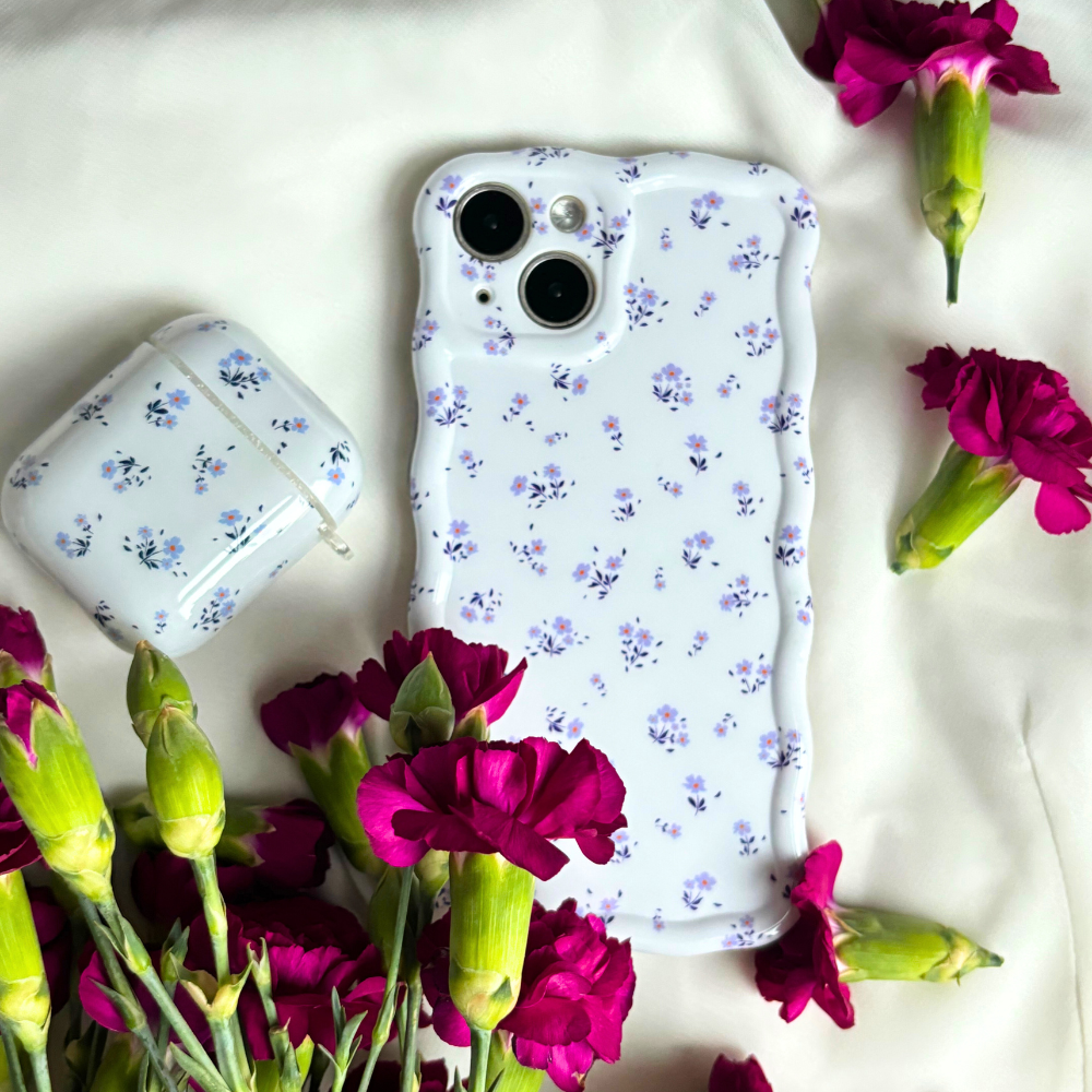 Wavy Phone Case - Ditsy Floral Periwinkle