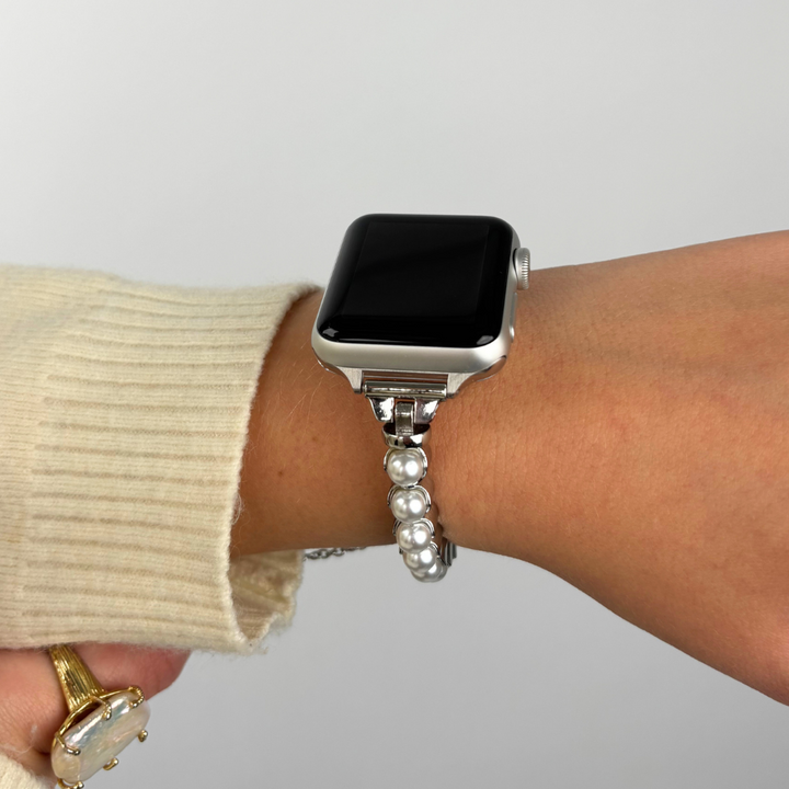 Isla Pearl Apple Watch Strap - Silver