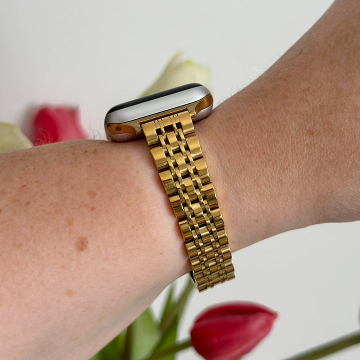 Slim Stainless Steel Apple Watch Strap - Gold