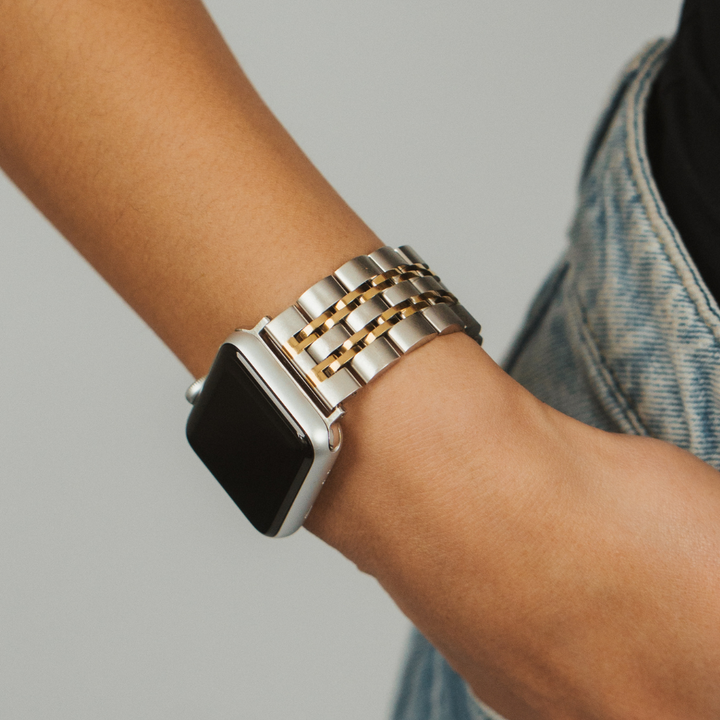 Stainless Steel Apple Watch Strap - Silver & Gold