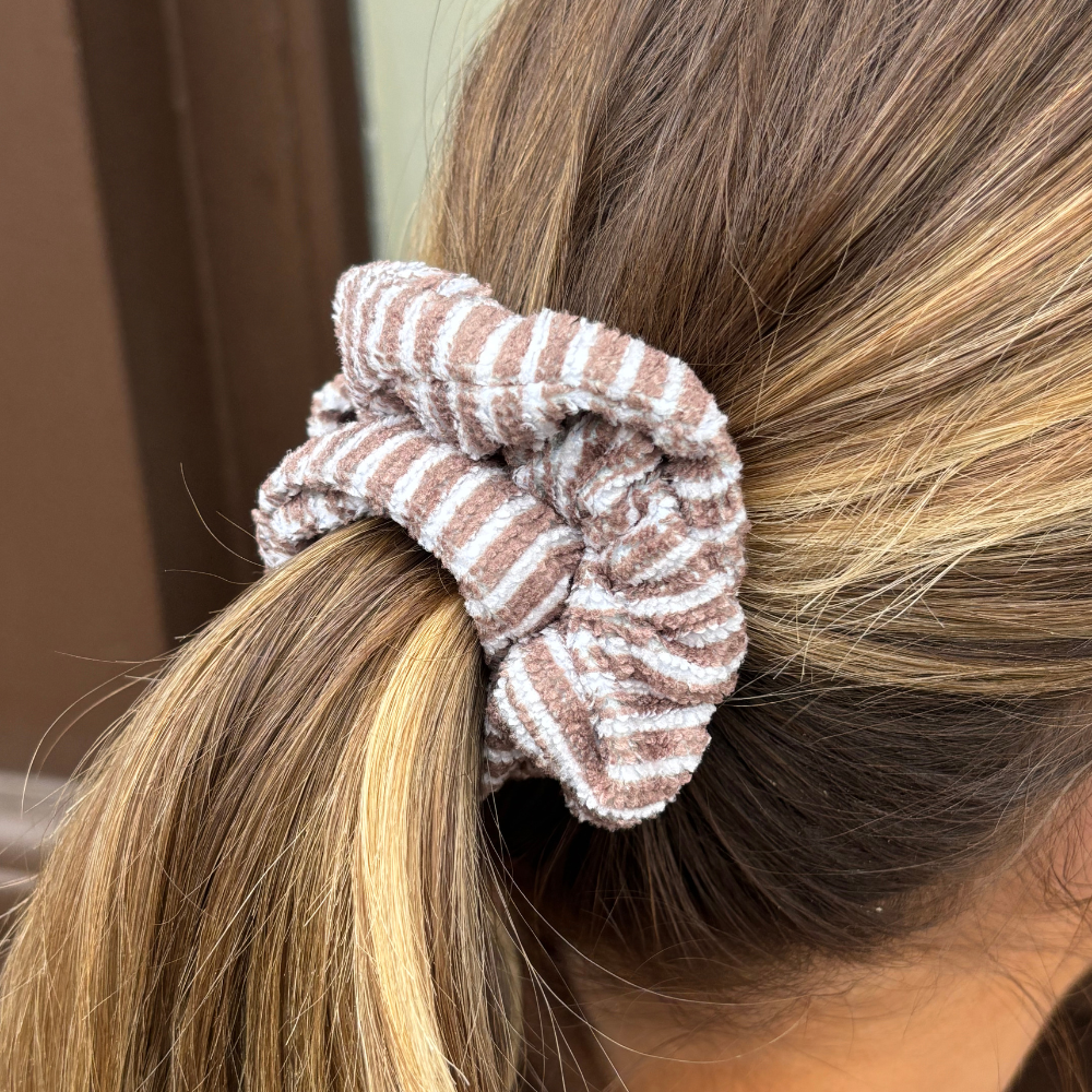 TOWEL Scrunchie - Chestnut Stripes