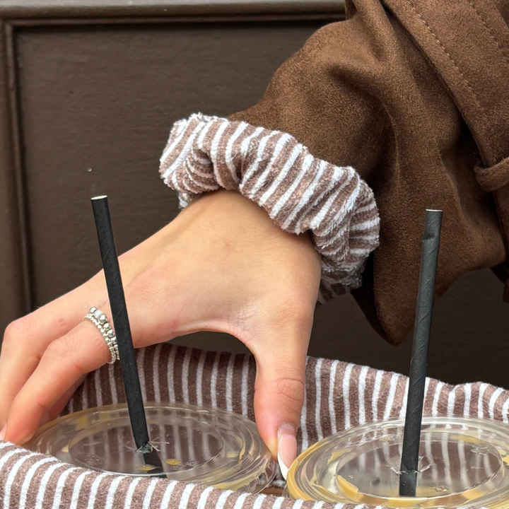 TOWEL Scrunchie - Chestnut Stripes