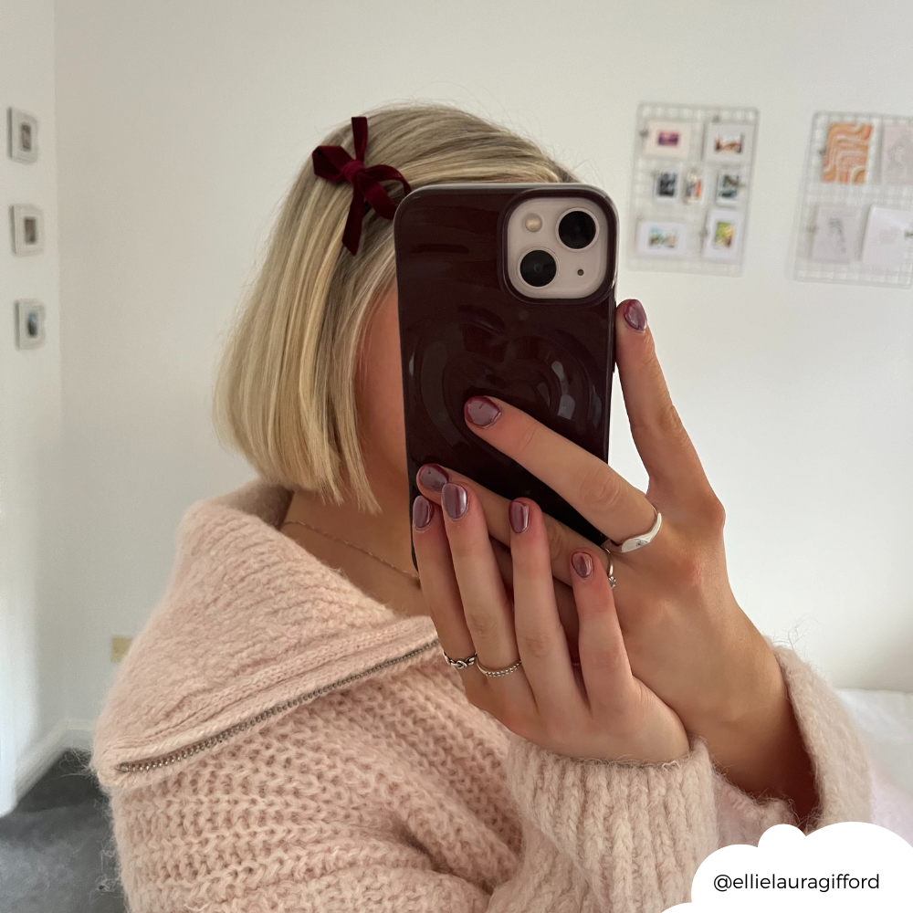 Burgundy Mini Bow Hair Clips