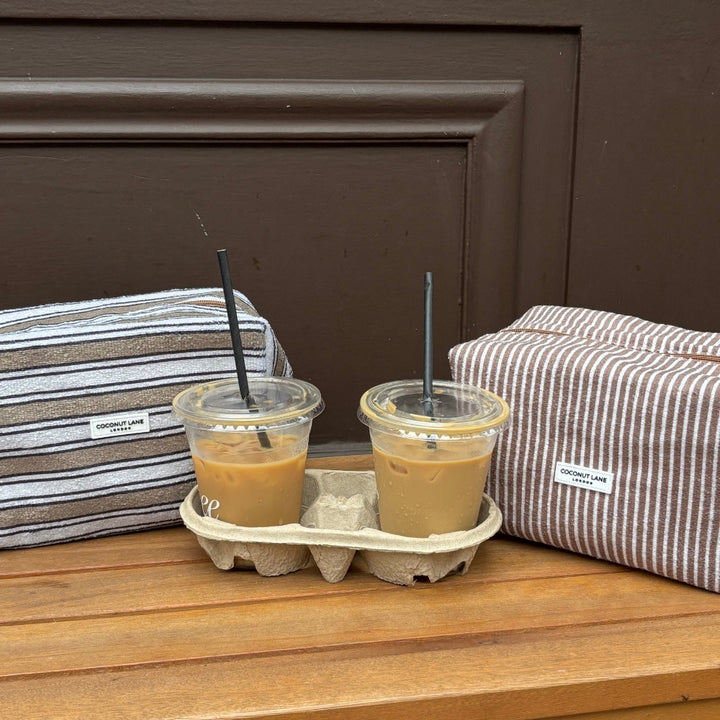 Towel Makeup Bag - Retro Stripes