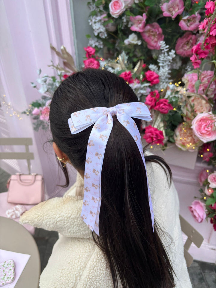 Ribbon Bow Clip - Thea Teddy