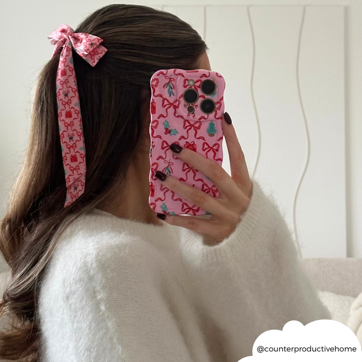 Ribbon Bow Clip - Christmas Kisses