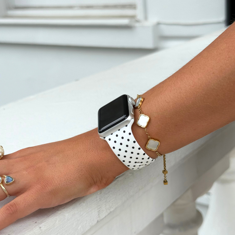 White Polka Dot Apple Watch Strap