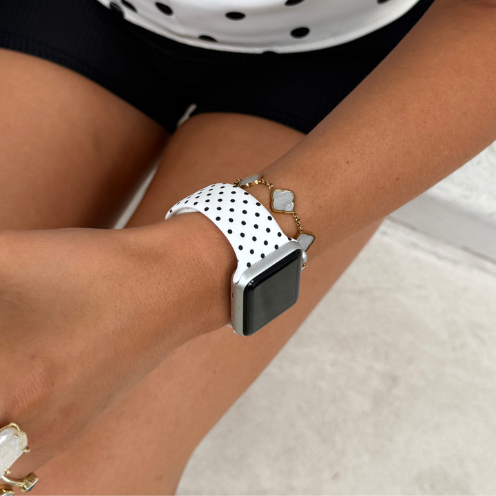 White Polka Dot Apple Watch Strap