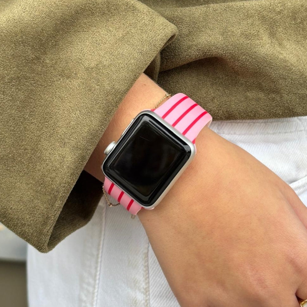 Cherry Stripes Apple Watch Strap