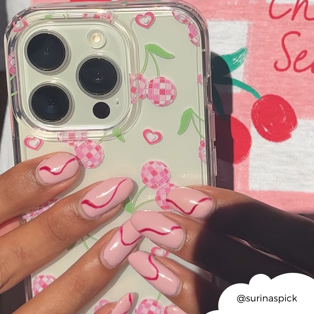 Clear Phone Case - Disco Cherries