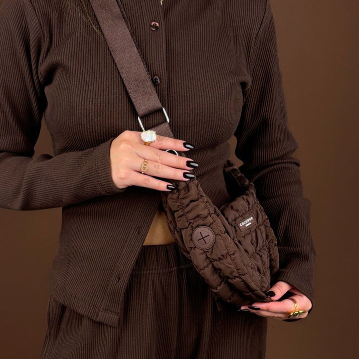 Crossbody Crescent Dog Walking Bag Bundle - Espresso