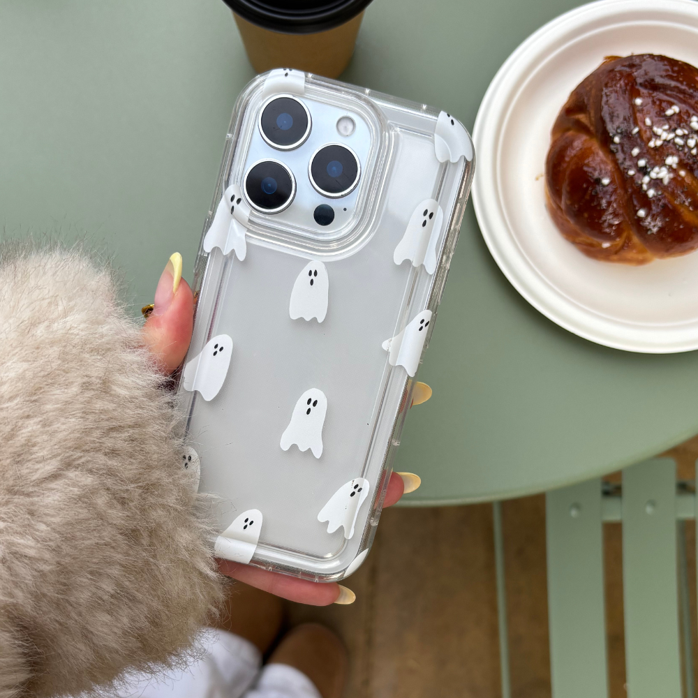 Clear Phone Case - Cute Ghosts