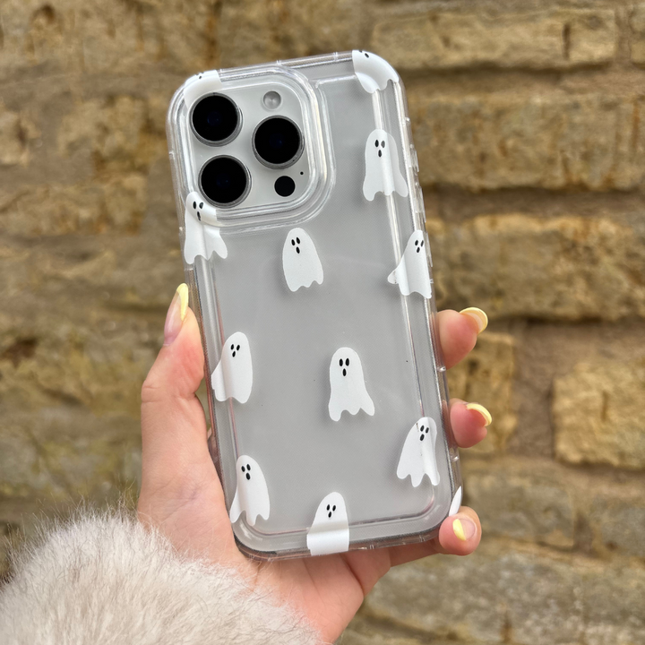 Clear Phone Case - Cute Ghosts