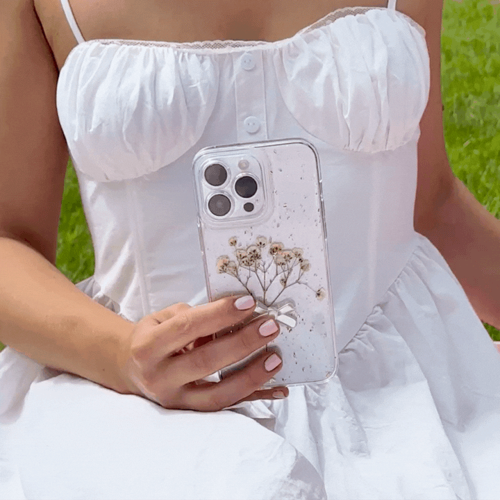 Dried Flowers Clear Phone Case