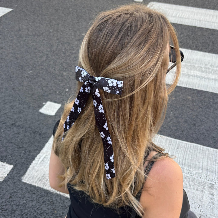 Ribbon Bow Clip - Mono Flora