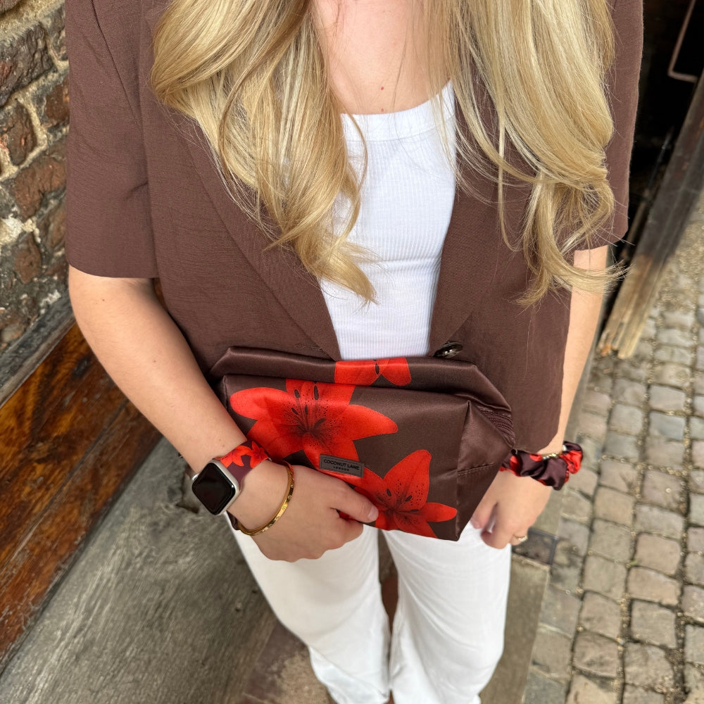 Satin Makeup Bag - Cinnamon Lily