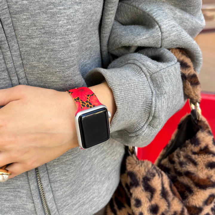 Leopard Hibiscus Apple Watch Strap