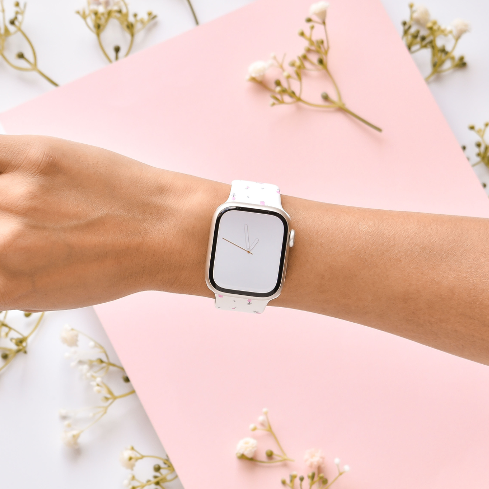 Ditsy Floral White Apple Watch Strap