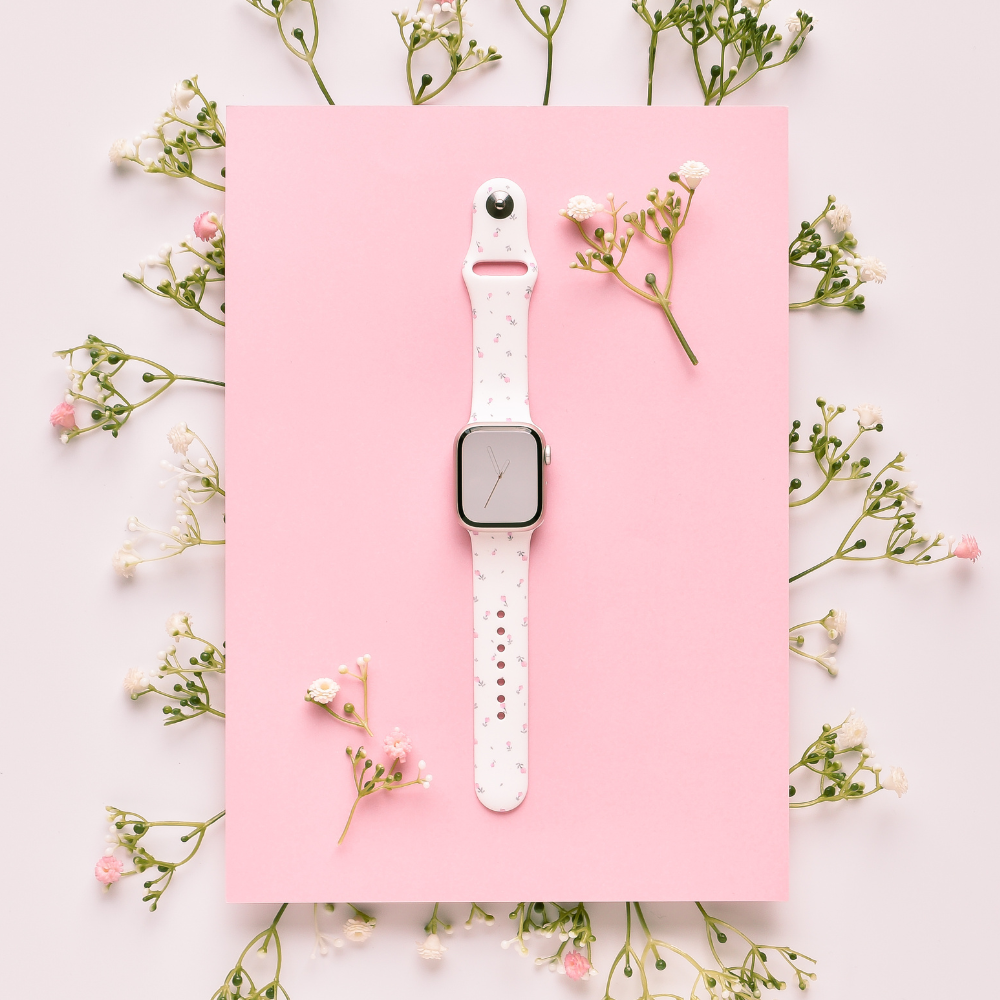 Ditsy Floral White Apple Watch Strap