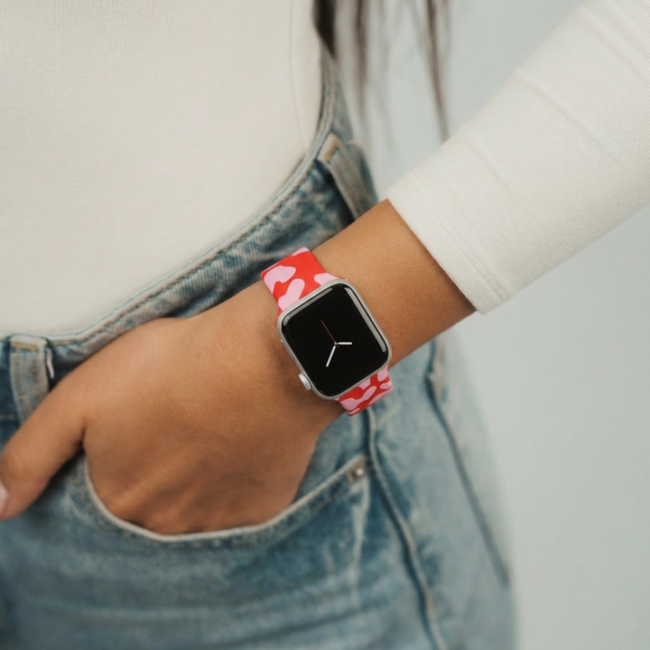 Red & Pink Leopard Apple Watch Strap