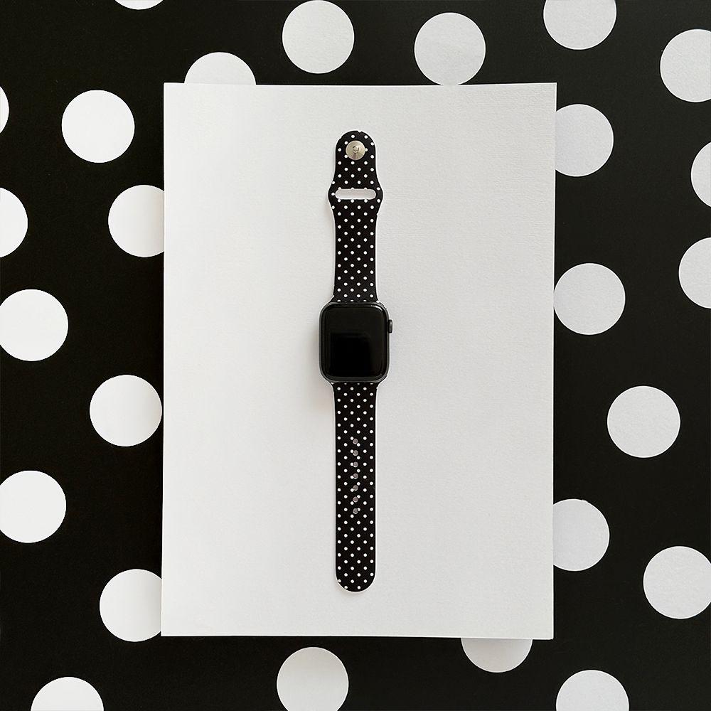 Black Polka Dot Apple Watch Strap