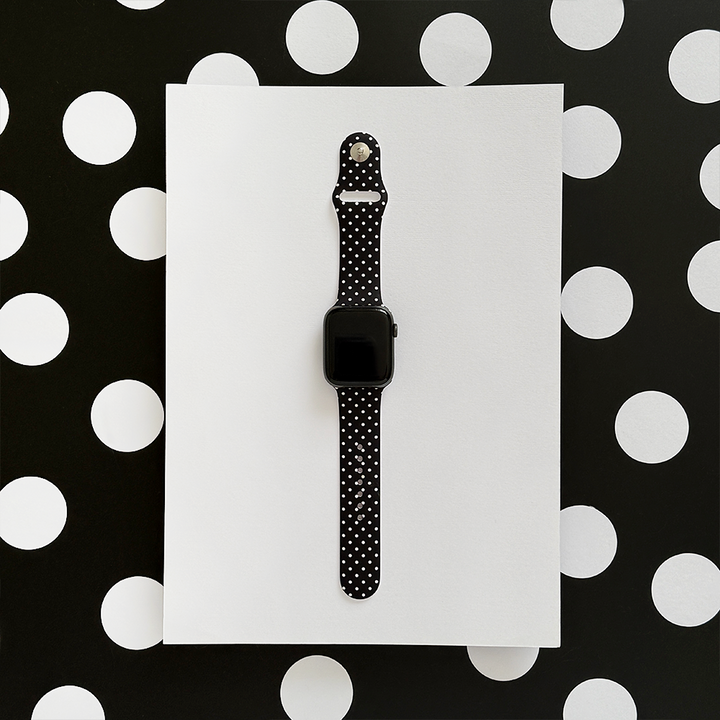 Black Polka Dot Apple Watch Strap