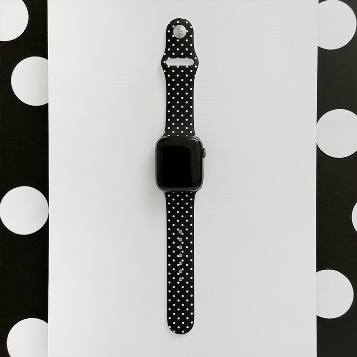 Black Polka Dot Apple Watch Strap
