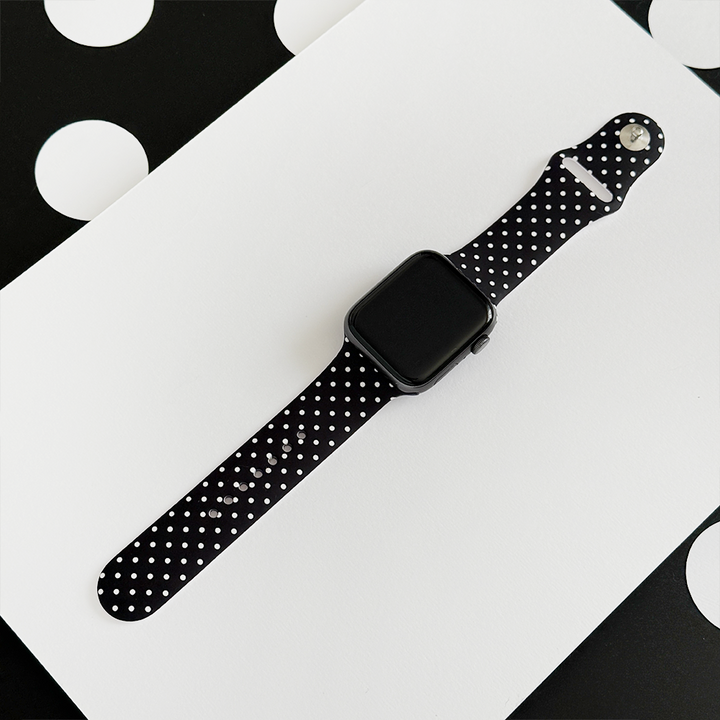 Black Polka Dot Apple Watch Strap