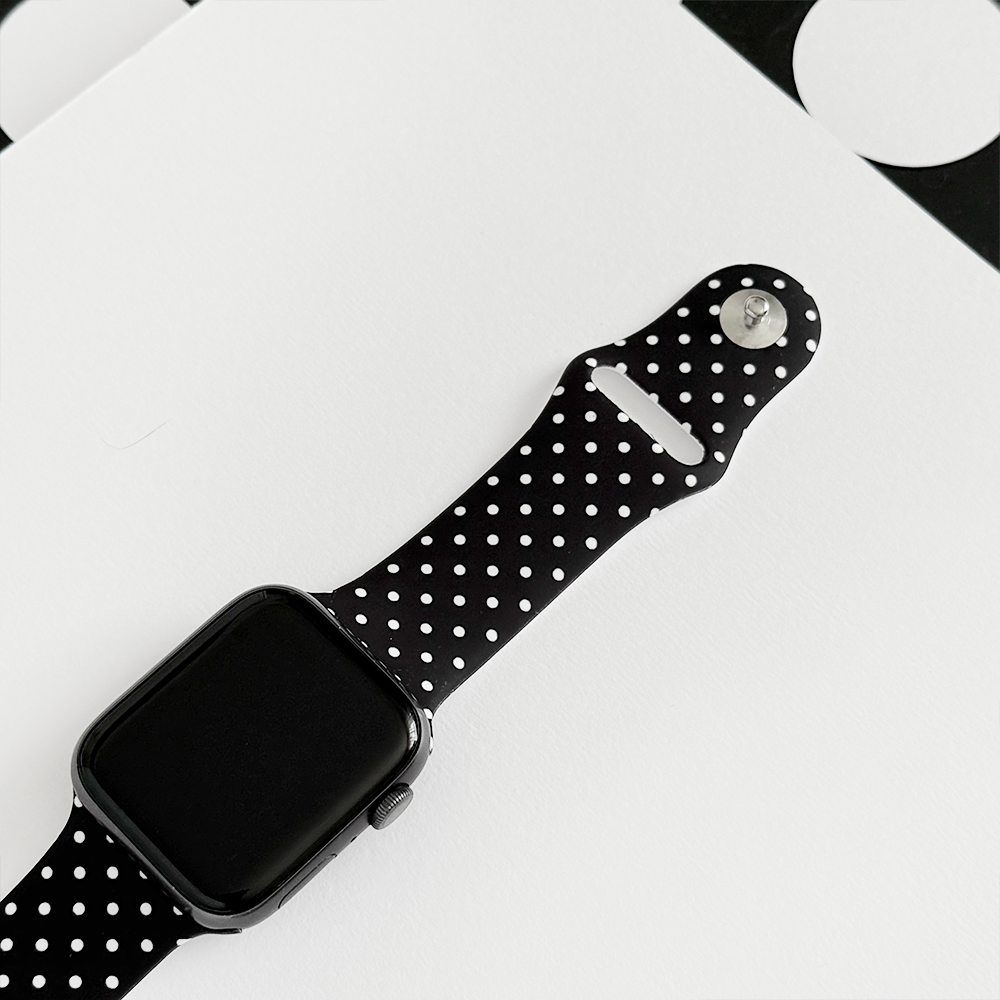 Black Polka Dot Apple Watch Strap