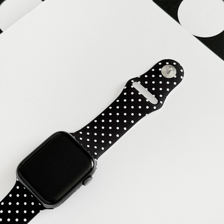 Black Polka Dot Apple Watch Strap