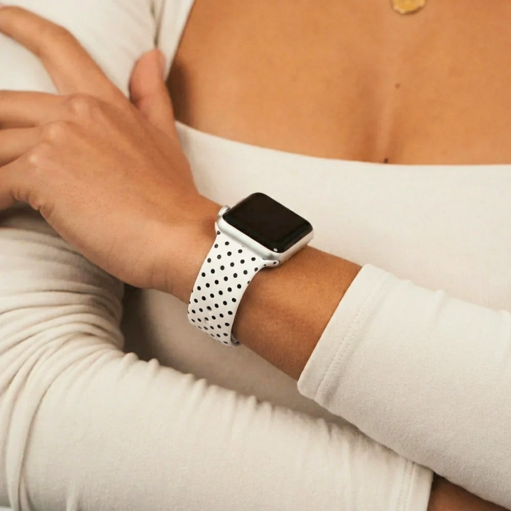 White Polka Dot Apple Watch Strap