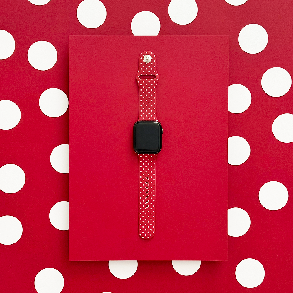 Burgundy Polka Dot Apple Watch Strap