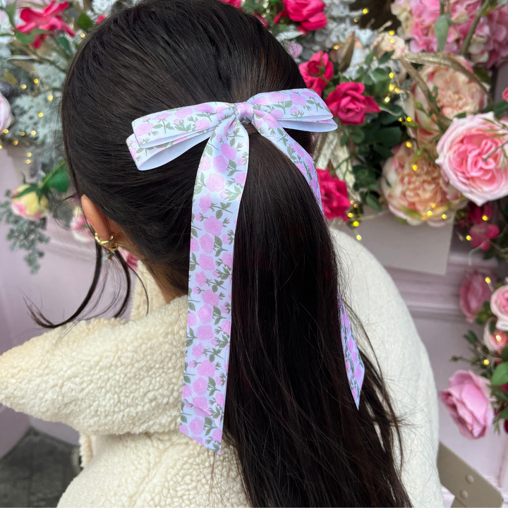 Ribbon Bow Clip - Buy Me Roses Baby Pink