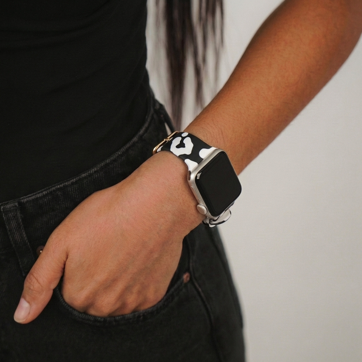 Black Leopard Apple Watch Strap