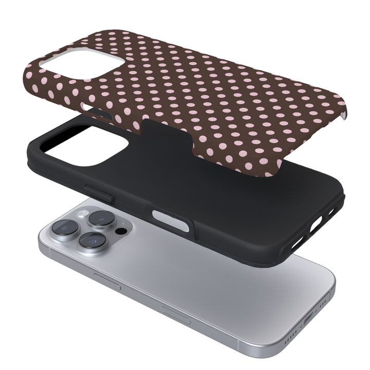 Tough Phone Case - Brown Polka Dot
