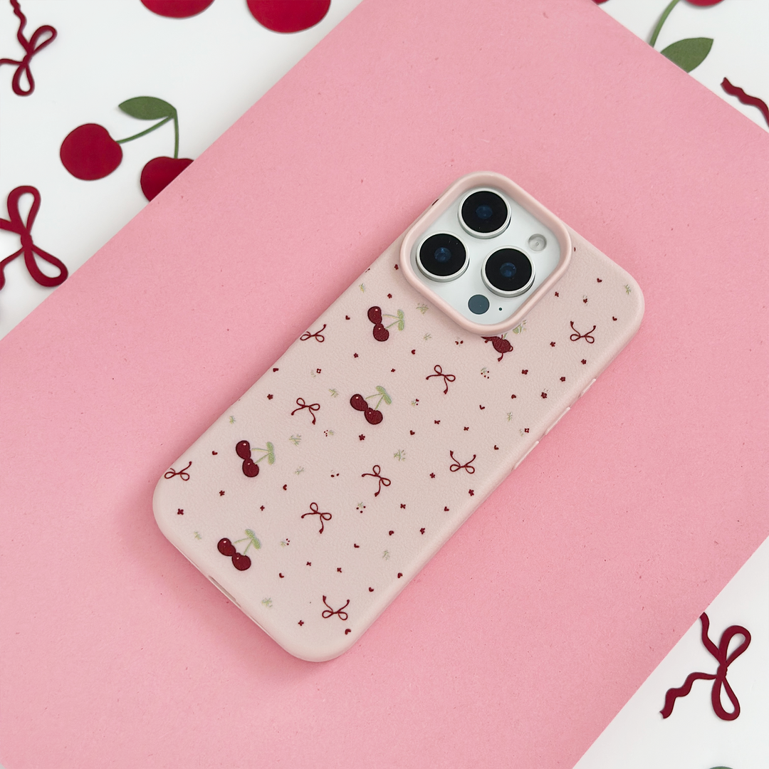 NEW - Ditsy Bows & Cherries Phone Case - Pink