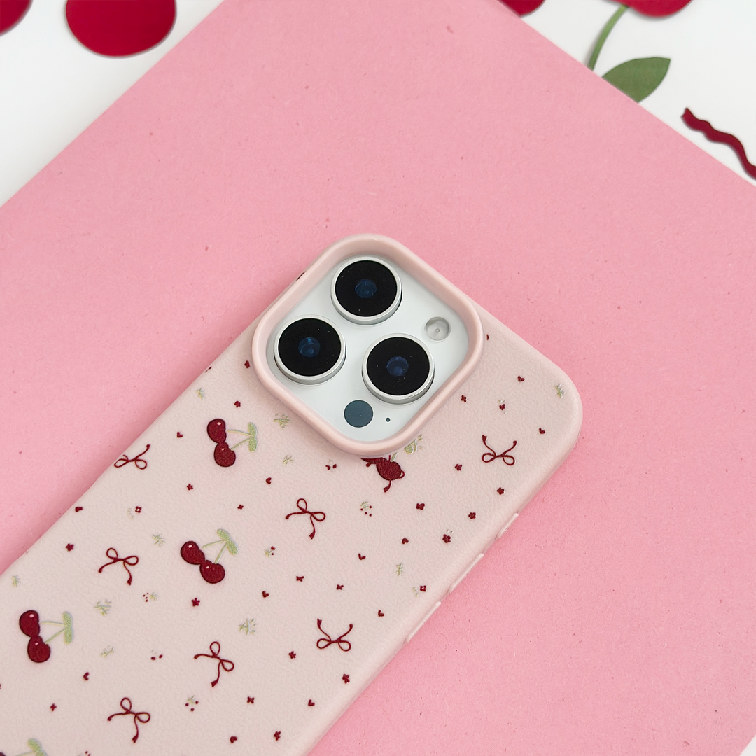 NEW - Ditsy Bows & Cherries Phone Case - Pink