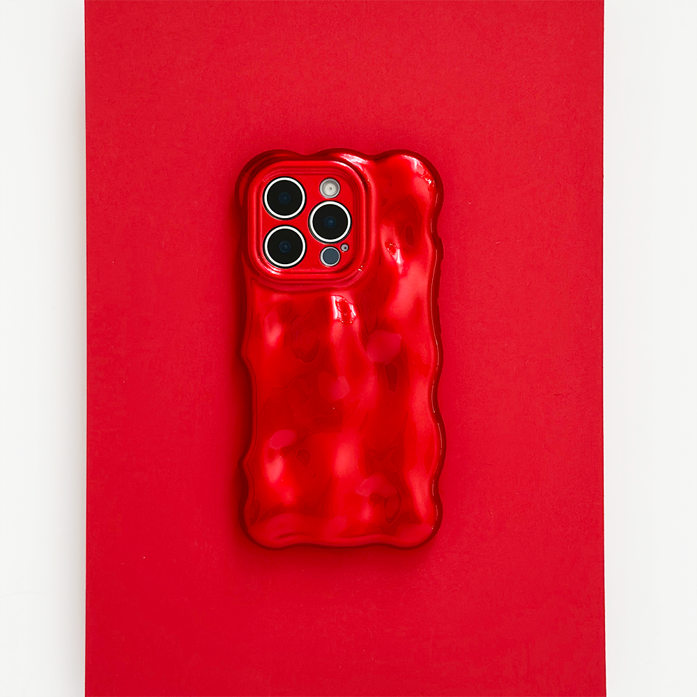 NEW - 3D Bubble Phone Case - Cherry Red