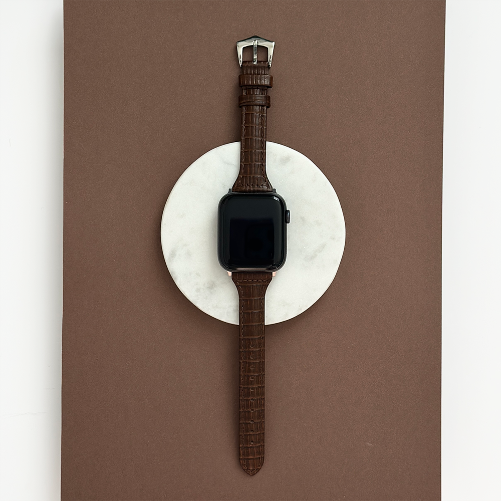 NEW - Vegan PU Croc Leather Apple Watch Strap - Chocolate