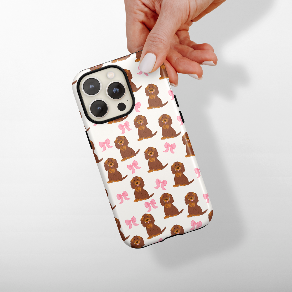 Bows & Besties Tough Phone Case - Dachshund