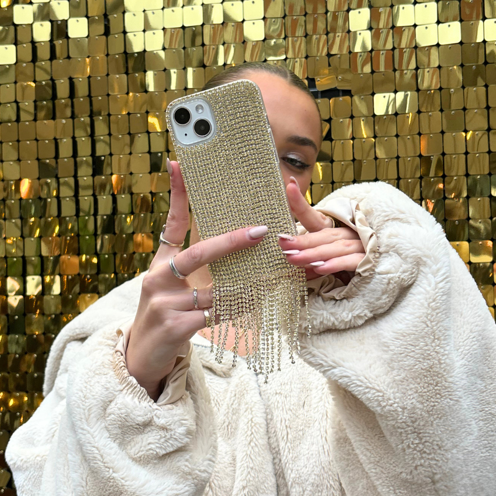 Diamante Tassel Phone Case - Gold