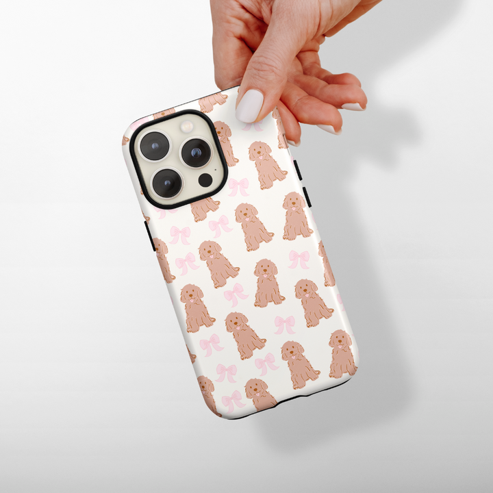 Bows & Besties Tough Phone Case - Goldendoodle