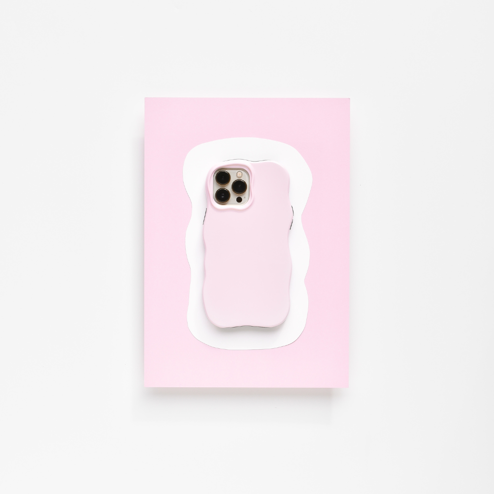 Shine Gloss Wavy Tough Phone Case - Ballet Pink