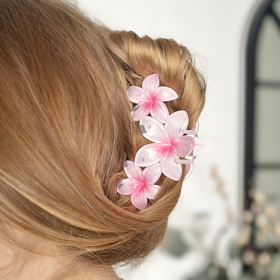 Triple Flower Claw Clip - Pink