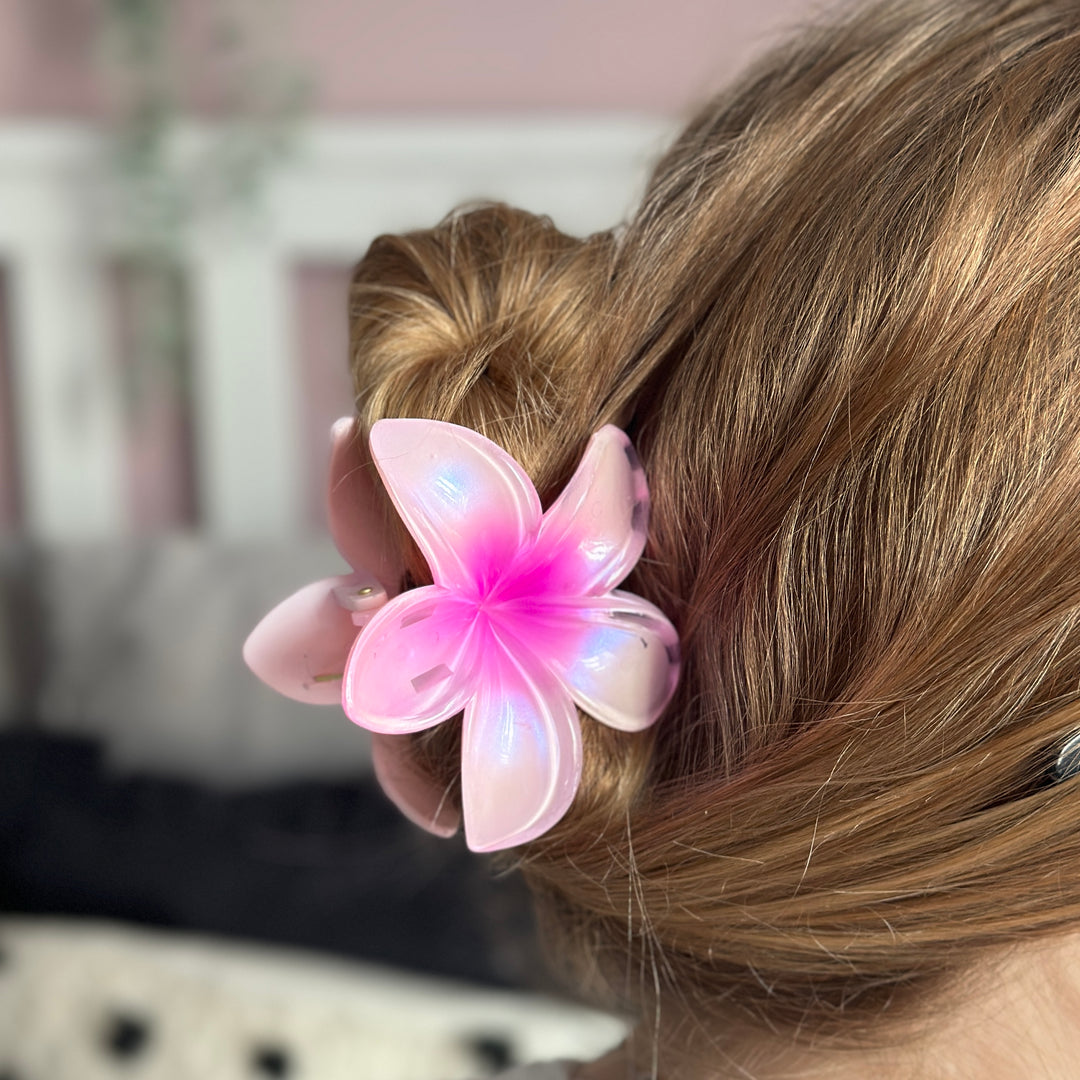 Tropical Flower Claw Clip - Pink