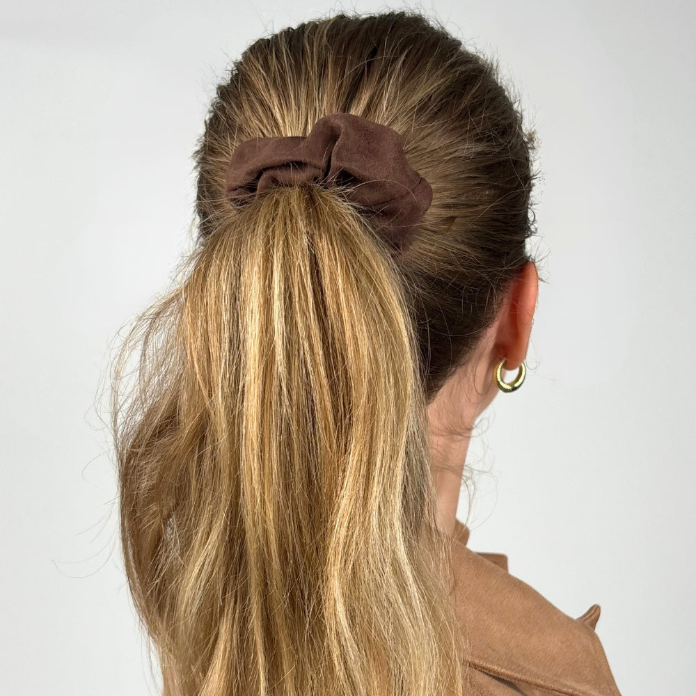 Suedette Scrunchie - Chocolate