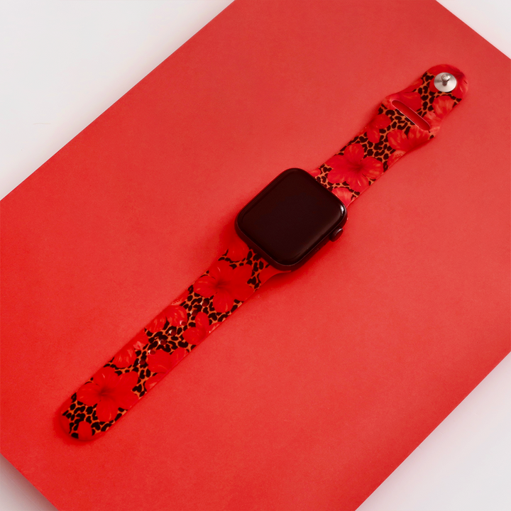 Leopard Hibiscus Apple Watch Strap